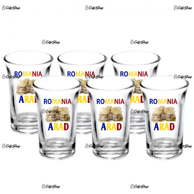 Arad romania, set 6 pahare shout, model 25bs